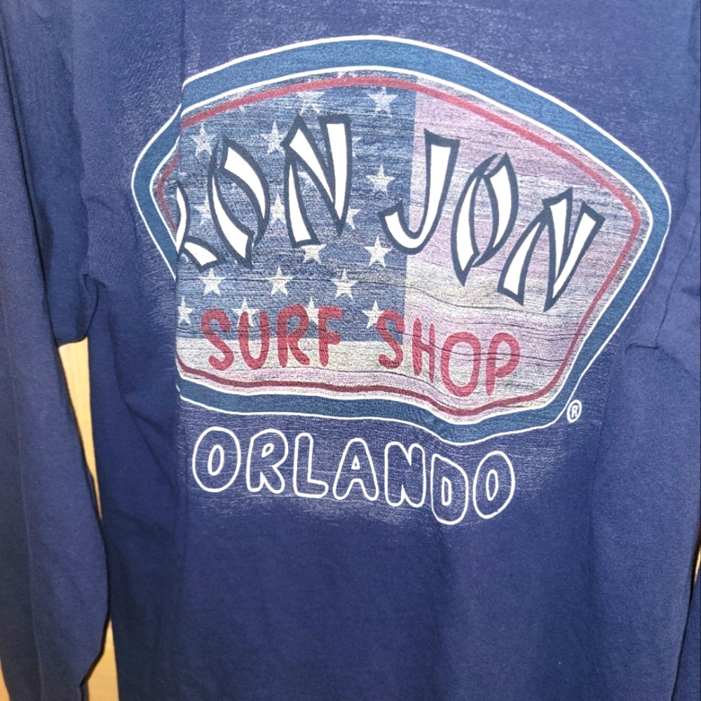 Mens Sz S Ron Jon Orlando Long Sleeve Navy Shirt